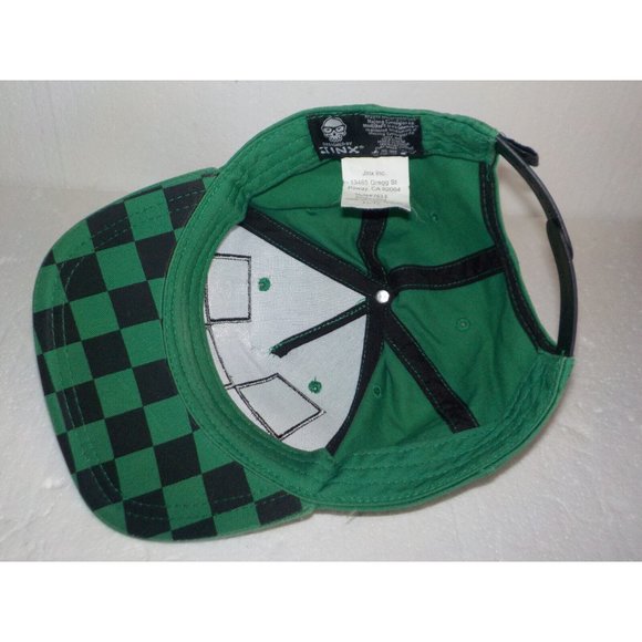 Minecraft Mojang Jinx TNT Ball Cap Hat Snapback Green Black Checkered #7613 - Picture 5 of 7